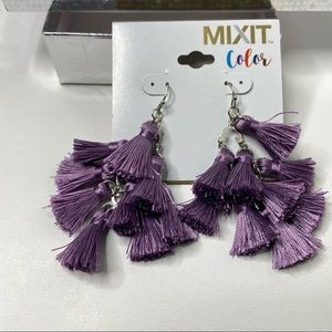 Beautiful Purple tassel earrings
